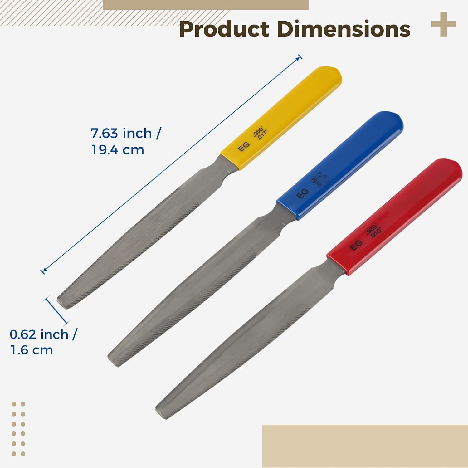 Guitar Nut File Set, Carbon Steel Guitar Fret File, Guitar Repairing and Instrument Modifying Tools for Guitars, Ukulele, Bass, Banjo, Mandolin String Instrument