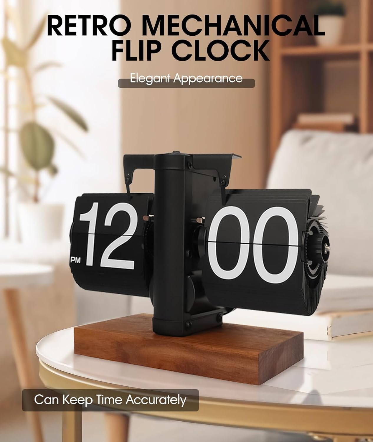 DARKFISH Flip Clock - Flip Clock Vintage Desk Clock Digital