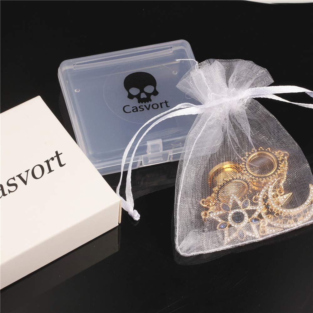 Casvort - 2 tapones para los oídos, dilatadores, dilatadores, de acero inoxidable, 6 mm a 25 mm