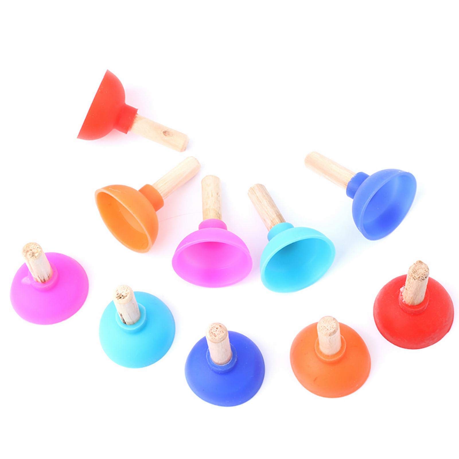 Pack De 10 Mini Desatascadores De Juguete Para Magos - Accesorios De Broma Con Ventosa Para Trucos De Cartas - Multicolor Y Divertido - Ideal Para Espectáculos De Magia Y Humor