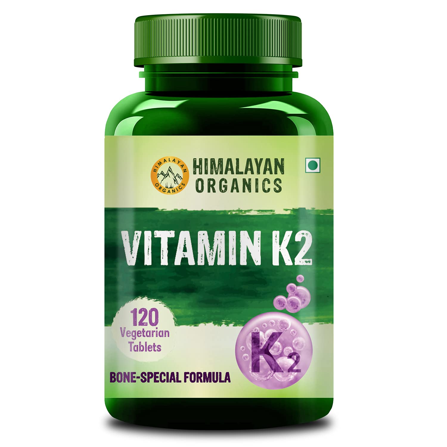 Himalayan Organics Vitamin K2 55 mcg/Serving for Strong Bones & Healthy Heart - 120 Veg Tablets…