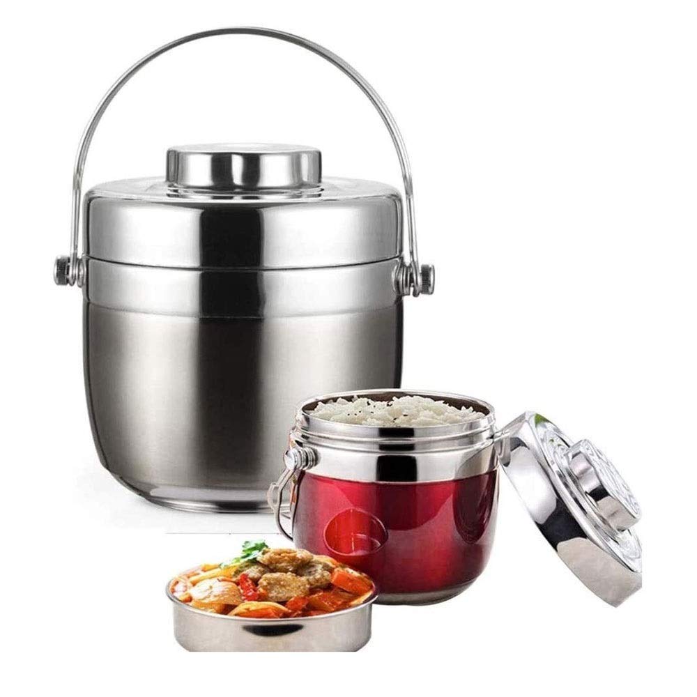 Fiambrera, contenedor de alimentos portátil a prueba de fugas de 1,5 l, botella de sopa de alimentos con aislamiento térmico, fiambrera de acero inoxidable para almacenamiento de alimentos al aire l