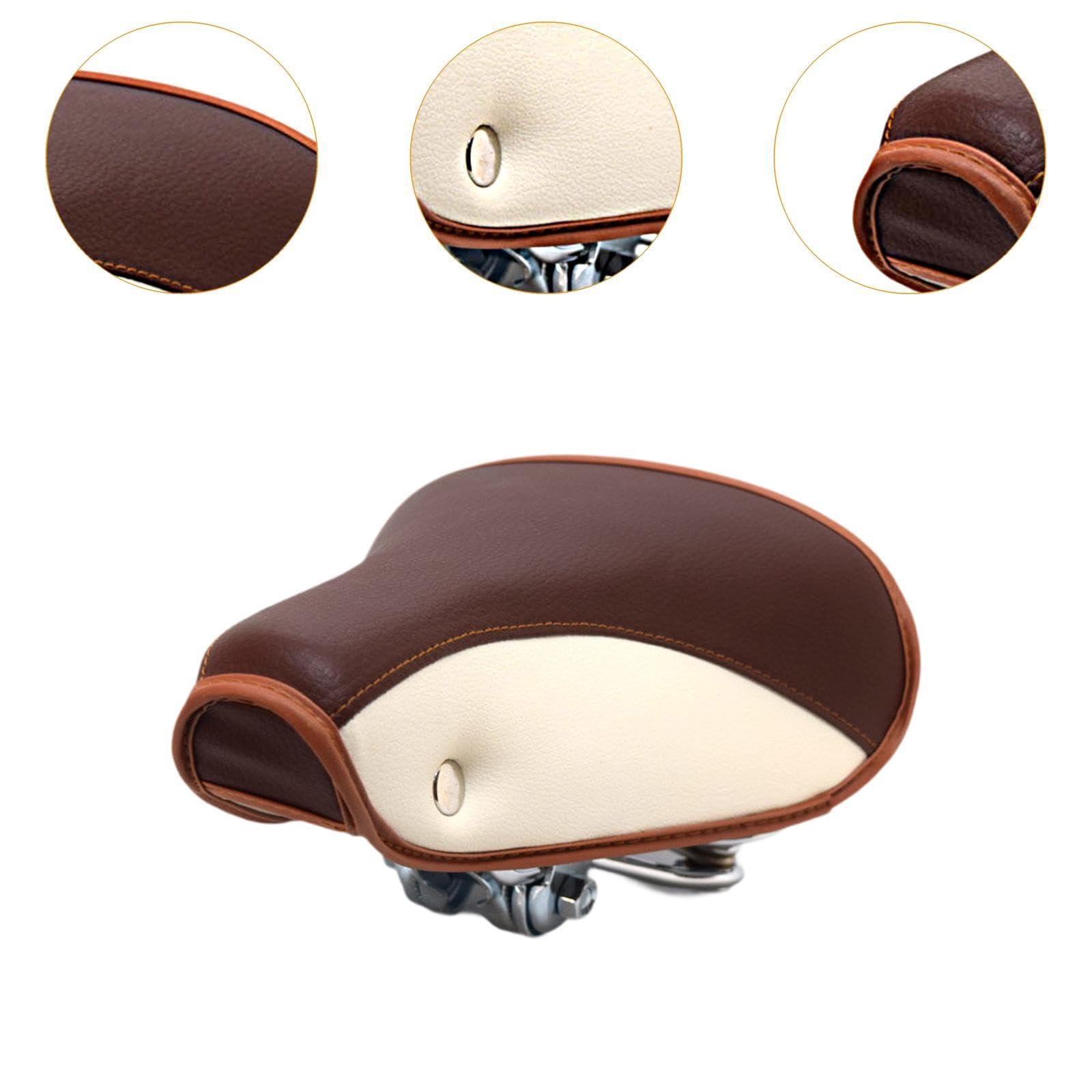 Selle de vélo avec ressort hélicoïdal et rivets, arron vintage