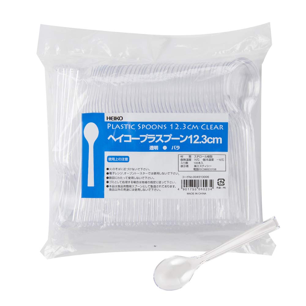 Amazon.co.jp: シモジマ ヘイコー スプーン プラスチック 透明 12.3cm