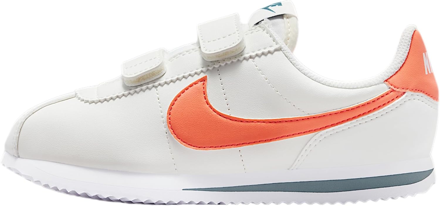 Nike Cortez Little Kids' (Boys') Shoes (Sail/White/Mineral Slate/Orange Frost)