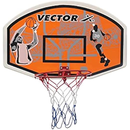 Vector X Basketball Board for Outdoor Wall Mountable 7 No Basket Ball Ring with Net for Kids, Men, Adults -XL Size