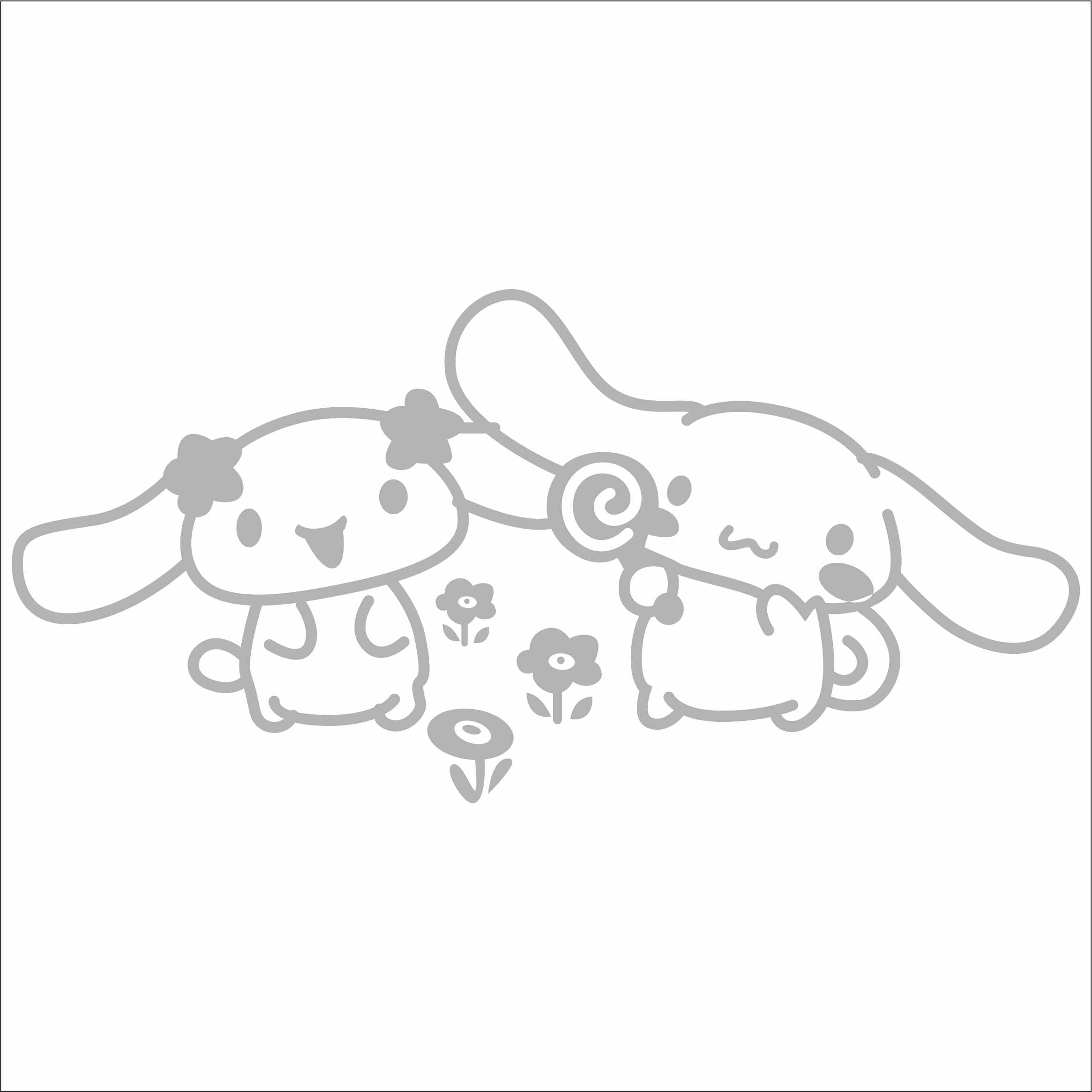 Indigos Ug Silver Sticker/Decal - Jdm - Die Cut - Cinnamon Roll Decal Sanrio Car Window Laptop Sticker - 149Mmx68mm - Car Laptop Tuning Gift