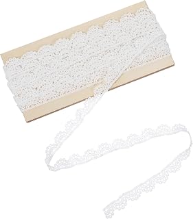 15 Yards White Lace Ribbon, Crocheted Floral Lace for Sewing for Sewing Crafts DIY Projects and Wedding Bouquet Decorations