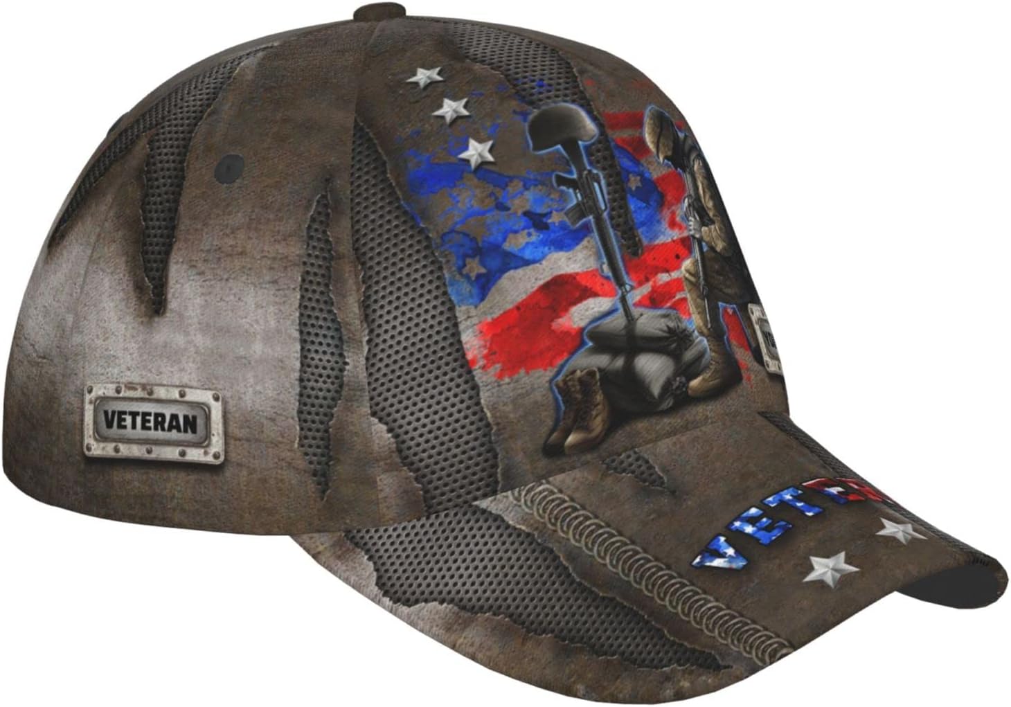 Veteran Hats for Men Women Custom Text/Name Adjustable Running Caps Printing Baseball Cap