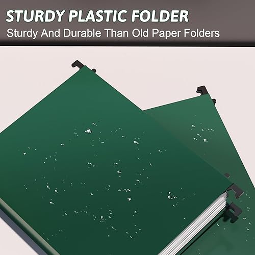 Miniatura 49 de Carpeta colgante de plástico de capacidad adicional, tamaño carta, paquete de 12 carpetas colgantes reforzadas con expansión resistente de 2