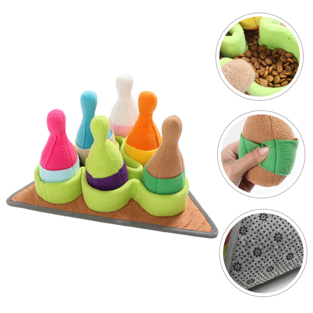 WOONEKY Tappeto Sensoriale in Pile Polare Resistente a Forma di Bowling Cane Giocattolo per Cani per Esercitare L'olfatto e Consumare Energia, per Cuccioli e Animali Domestici