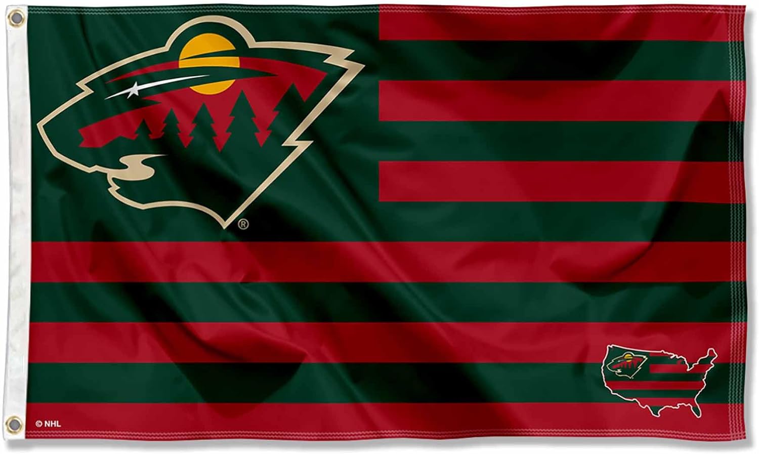Amazon.com : Minnesota Wild American Nation 3x5 Flag : Sports & Outdoors