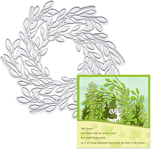 Hying Troqueles de corona de Navidad para hacer tarjetas, hojas de fondo de corona de corte, troqueles para álbumes de recortes, papel,