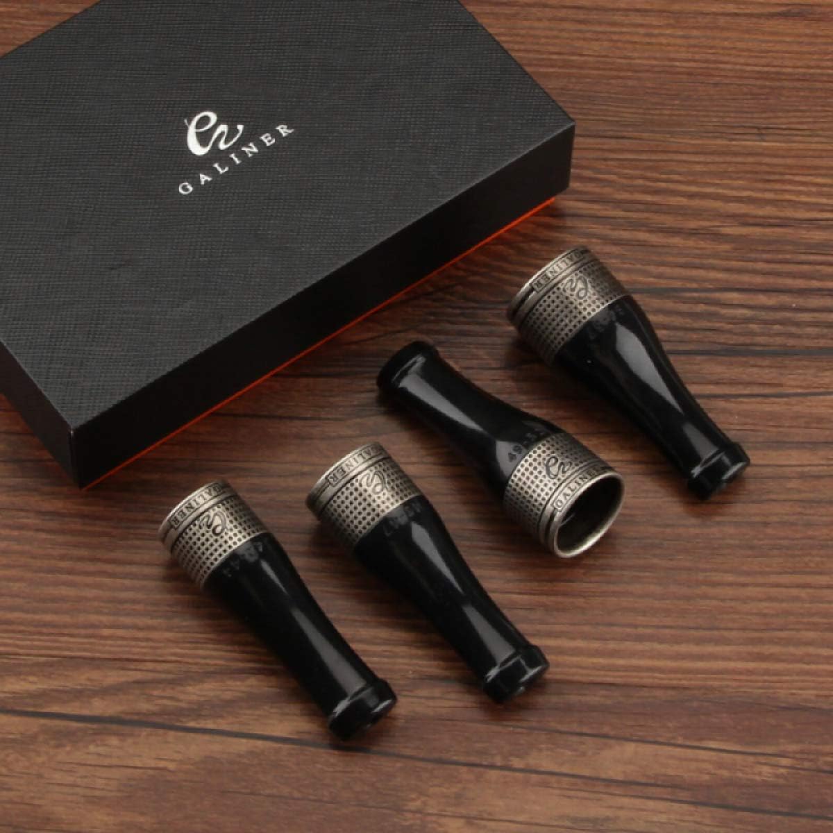 Gadgets Silver Gold Pure Copper Resin Cigar Pipe Holder 4 Sizes Cigar Case Tube Smoke Nozzle Cigarette Tip