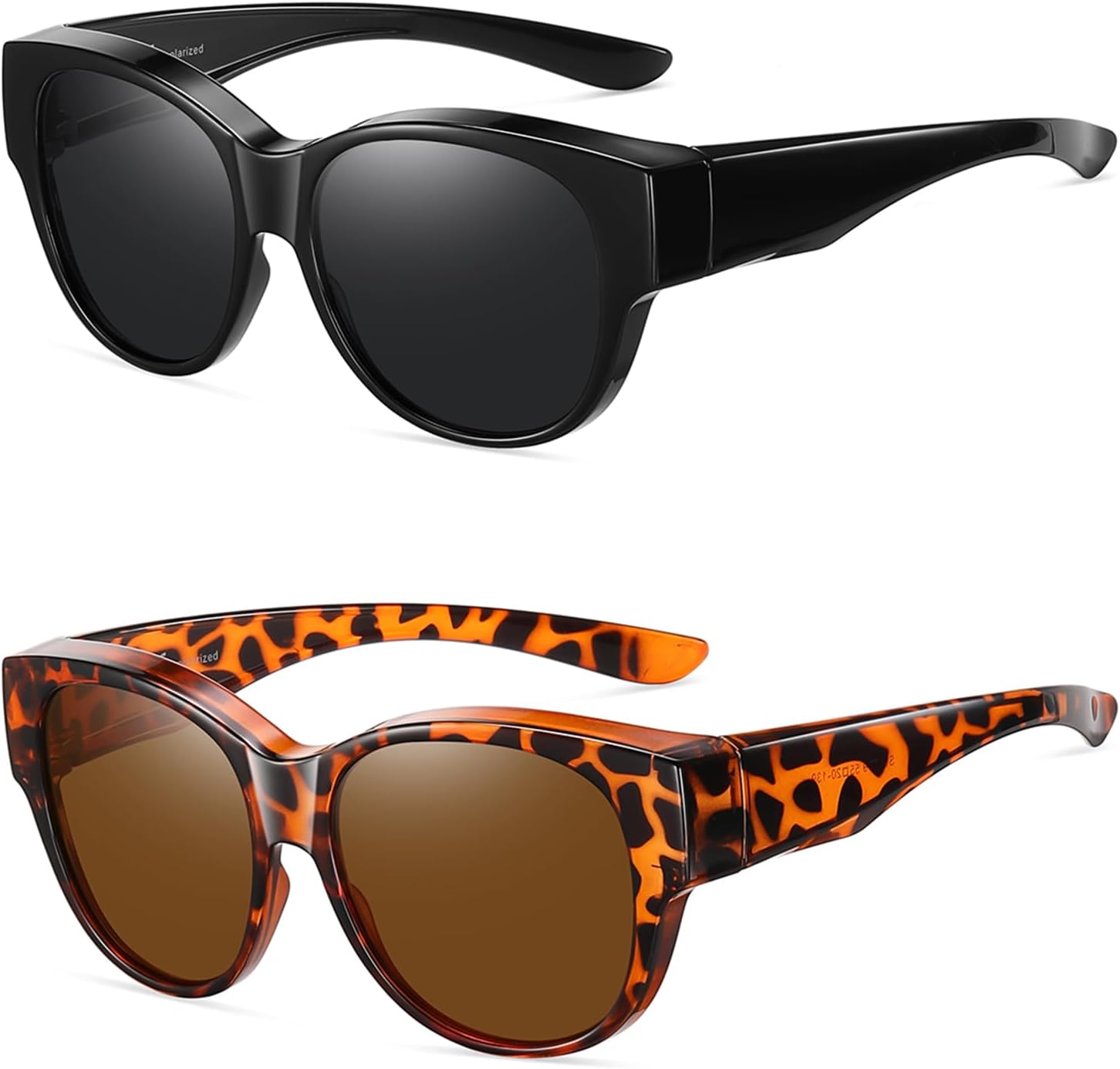 Wzerry Fit Over Sunglasses for Women, Polarized Over-Glasses Round Cat-Eye Shades with UV400 Protection