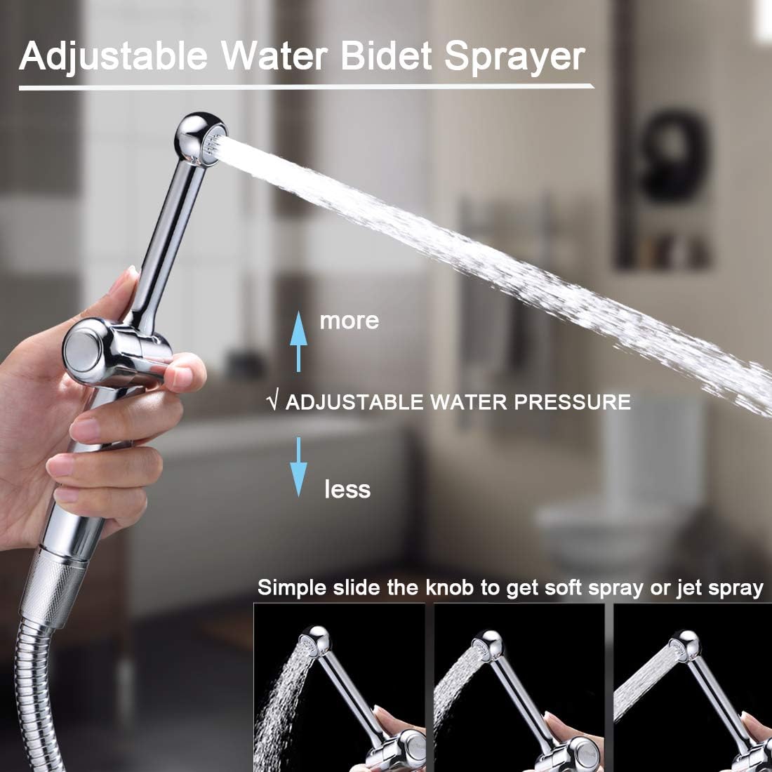 Limited Discount Handheld Bidet Sprayer for Toilet, Uvish Toilet Sprayer - Adjustable Water Pressure Control with 59 Bidet Hose for Feminine Wash, Chrome Brass Cloth Diaper Bidet Toilet Sprayer for Diaper Wash New Arrivals Handheld Bidet Sprayer for Toilet, Uvish Toilet Sprayer - Adjustable Water Pressure Control with 59 Bidet Hose for Feminine Wash, Chrome Brass Cloth Diaper Bidet Toilet Sprayer for Diaper Wash