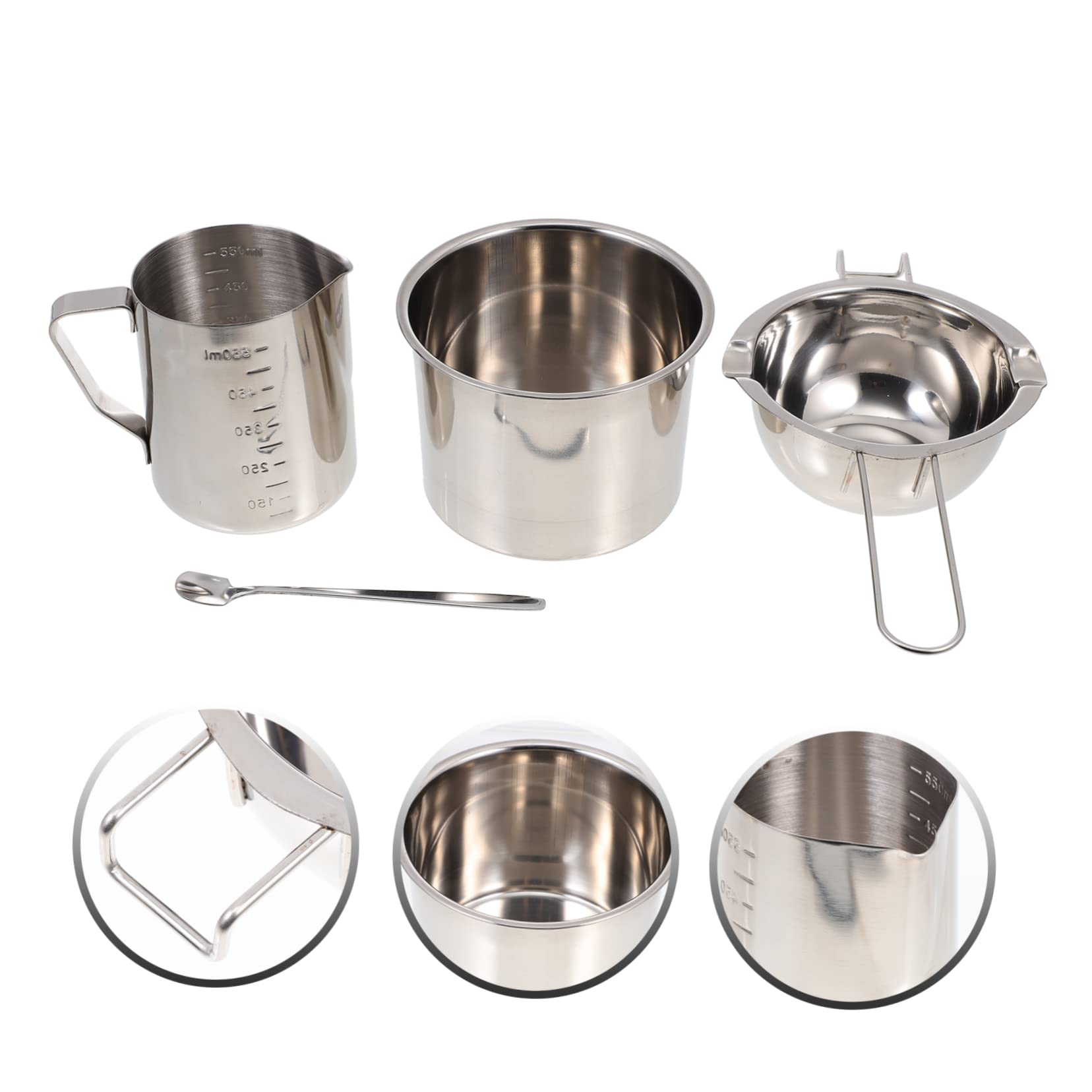 NUOBESTY Taza para Hacer Velas Diy, Kit Manual de Acero Inoxidable, 1 Set