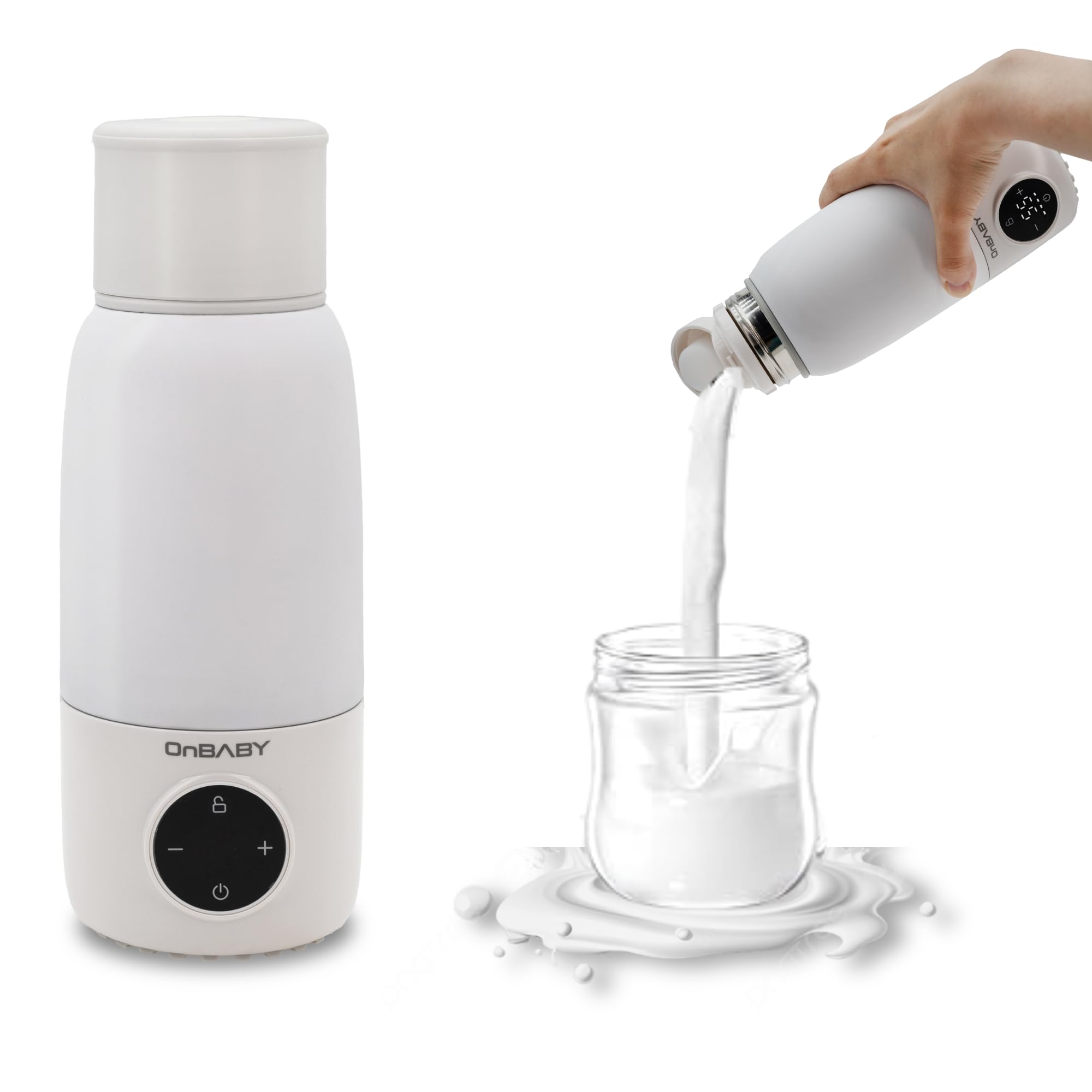 Calentador de Leche Portatil para Bebes - Termo Calienta Biberones Portatil, Calentador de Biberones Portatil, Calienta-Biberones para Leche y Agua Fácil de Transportar - Carga USB