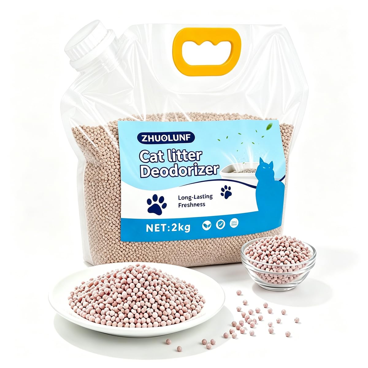 Granuli Deodoranti per Lettiera Articoli L'igiene Gatto (2 kg (70,55 once)) | Prodotto Deodorante per Gatti E Piccoli Animali. A Base Di Minerali, Senza Profumo E Sicuro per Gli Animali Domestici