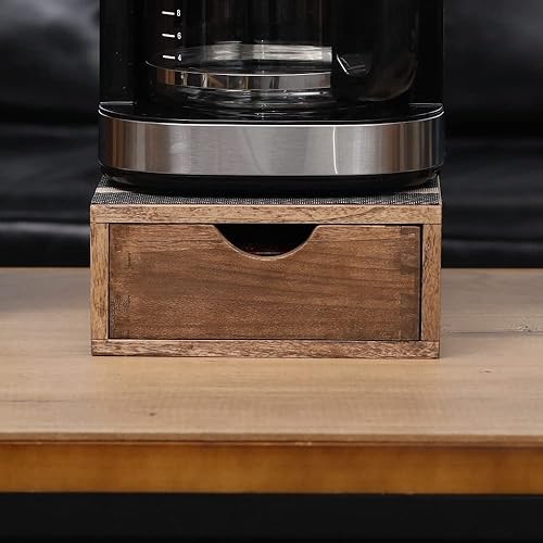 Miniatura 3 de Soportes para cápsulas de café de 1 capa y 1 cajón, marrón oscuro (CF1D1C-DK)