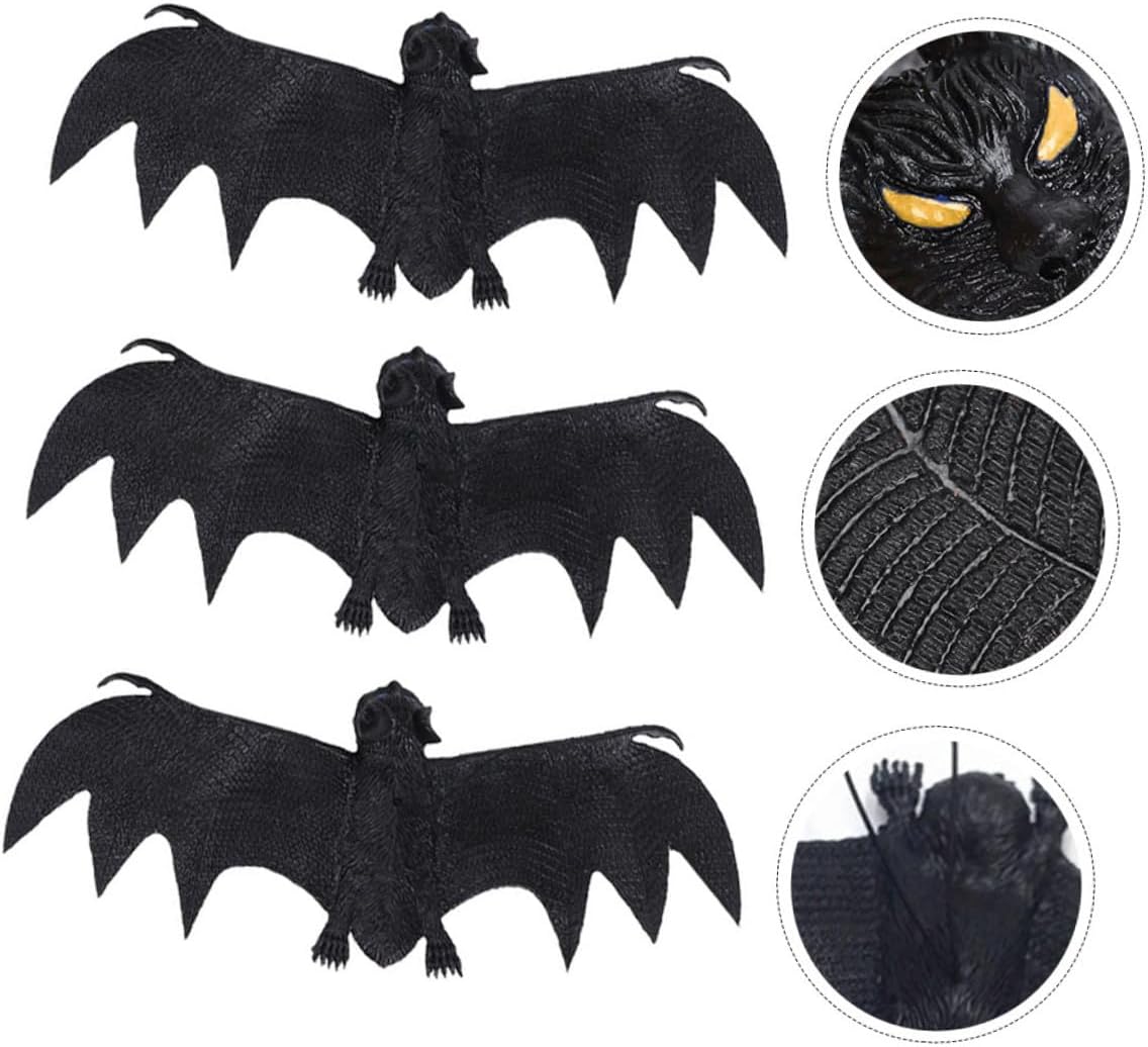 3pcs Halloween Hanging Bat Decorations Vivid Bat Pendants Prank Props for Party Festival Indoor Outdoor Seasonal Décor