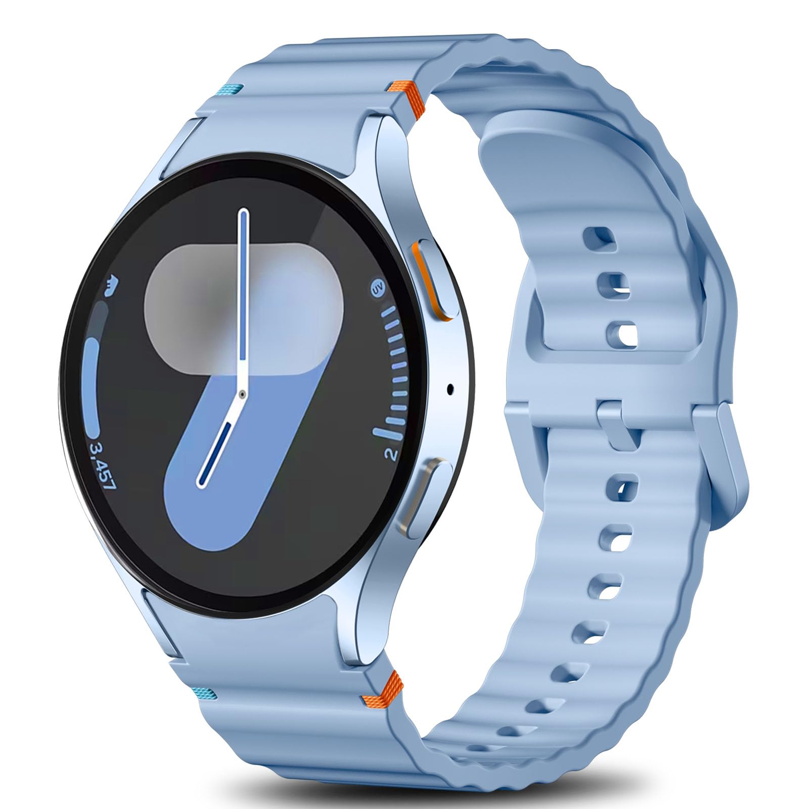 Photo 1 of Ynitec Sport Bands Compatible with Samsung Galaxy Watch 7 6 5 4 Band 40mm 44mm Women Men - No Gap Soft Silicone Strap for Smart Watch S 7 6 5 4 FE, 20mm Wristbands for GalaxyWatch, Blue