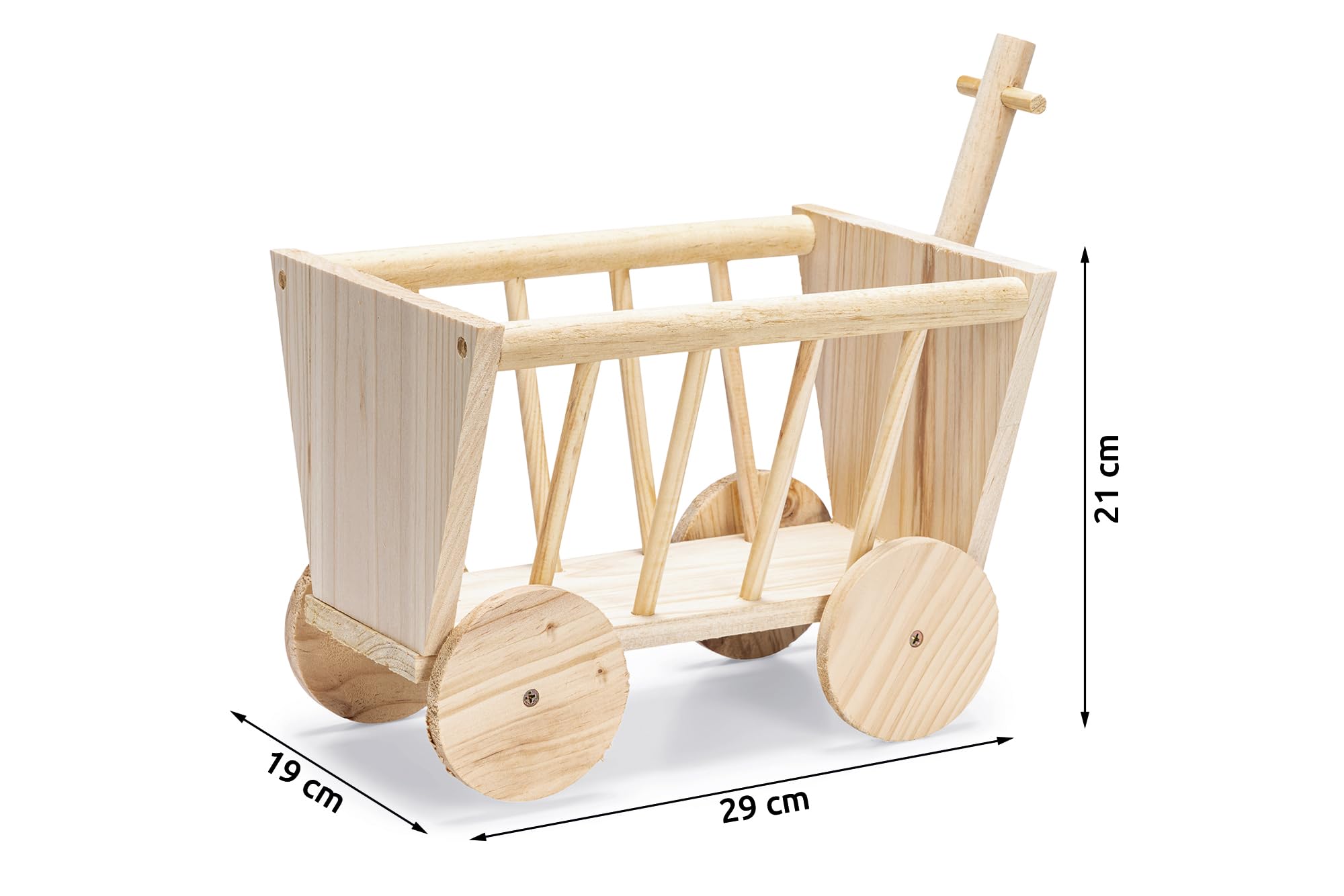 Flamingo Râtelier en Bois Chariot pour Rongeur 29 cm