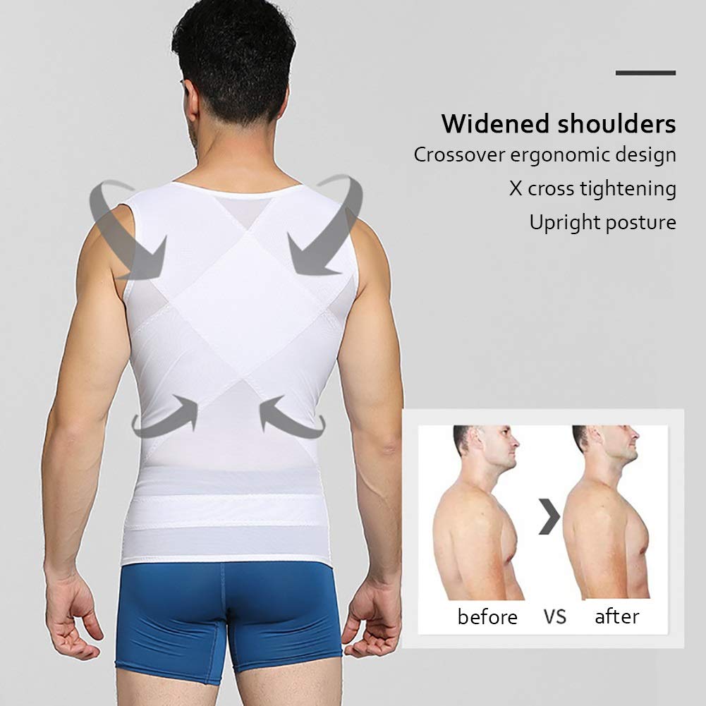 Hommes Été Body Shaper Gilet Serré Mince Poitrine Corset