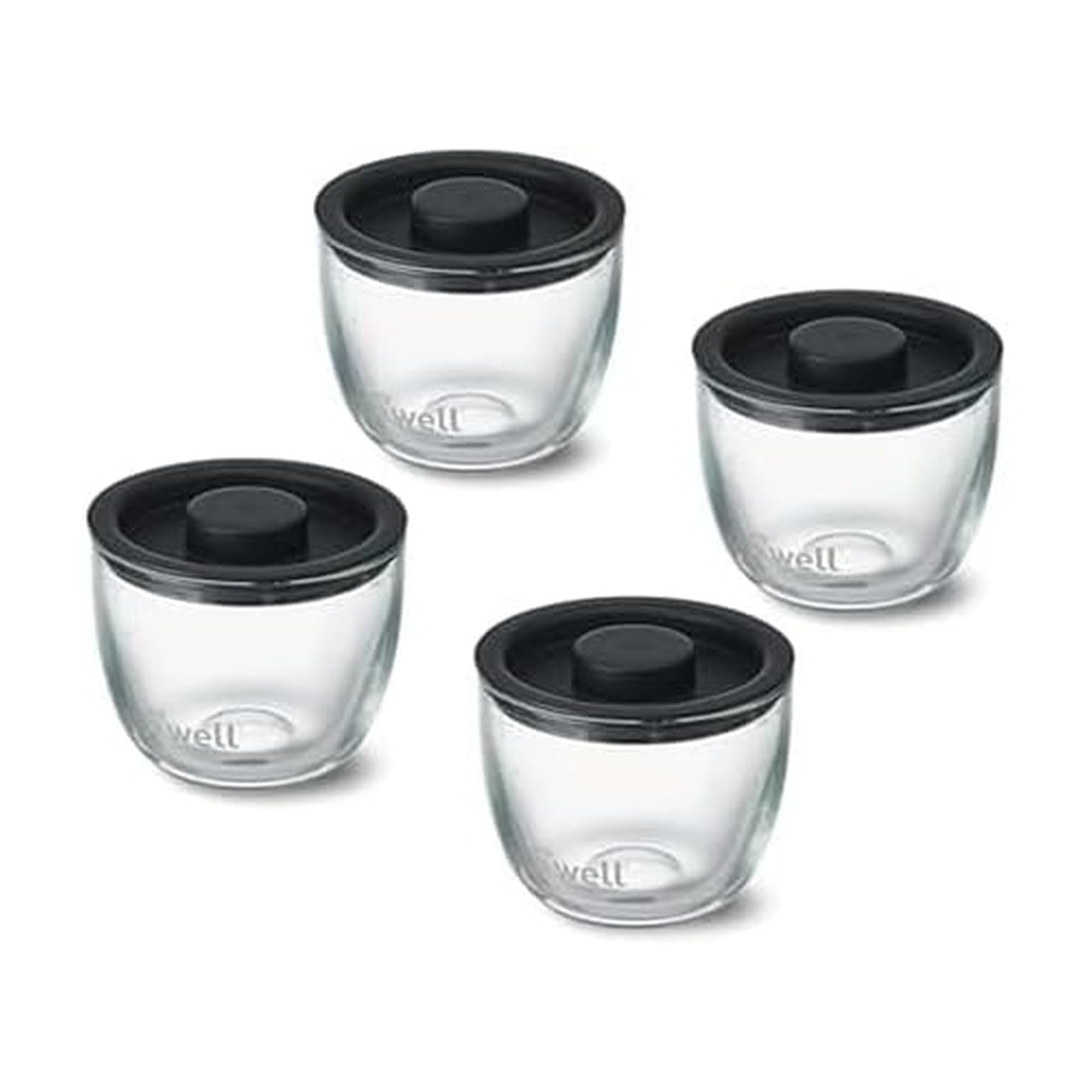S'well 12oz Glass Prep Bowl Set of 4 For Easy Meal Prep, Black, Made From Durable Tempered Glass, Nests Inside 21.5oz S'well Eats