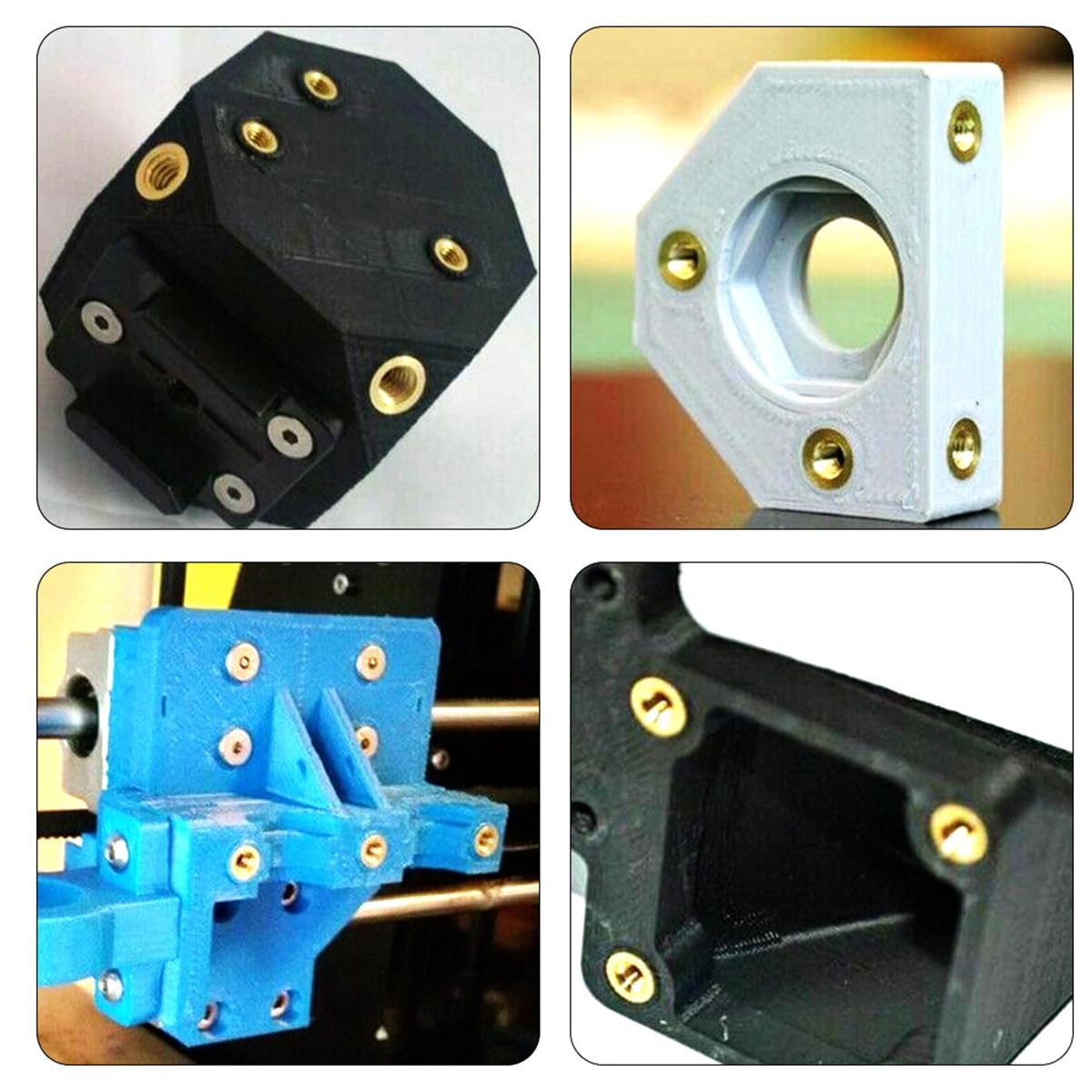 360Pcs Insertos Roscados, M2 M2.5 M3 M4 M5 M6 Tuercas de Insertos Roscados de Latón, Tuerca Insertables, Tuerca Moleteada, Roscado Inserción Tuercas Surtido Kit para Impresora 3D