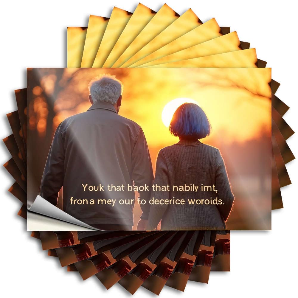 Bathroom Gifts Case Sticker | Two People Walk Hand in Hand, Enjoying The Sunset Crazy for Friends Decor(8X12CM)