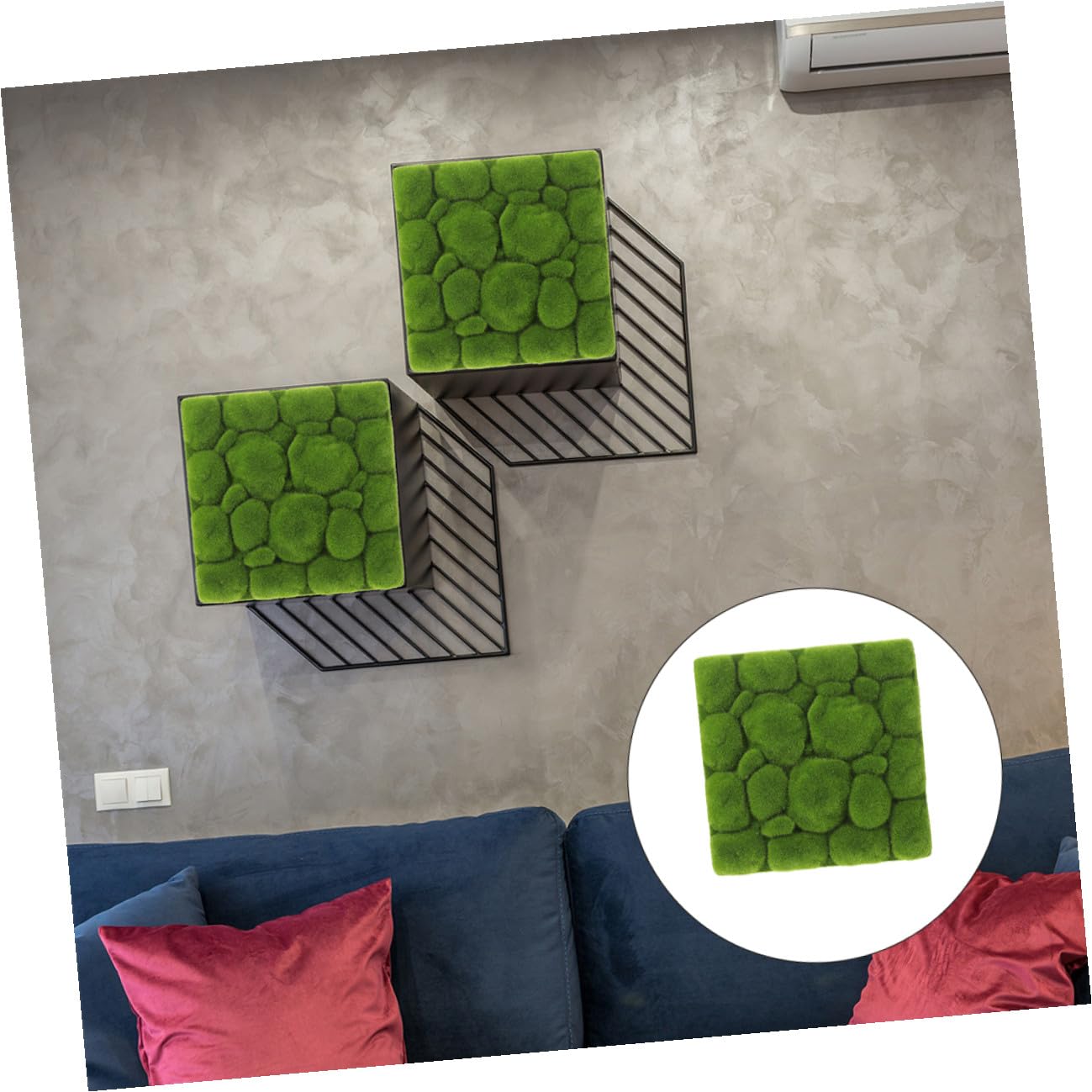 Healifty Grünes künstliches Moos für Pflanzgefäße, 3 Stück, 30 x 30 cm, dekoratives Kunstmoos, Bastelmoos für DIY-Terrarien, Gartenarbeit, Kunst, Wanddekoration, Floristen-Dekor