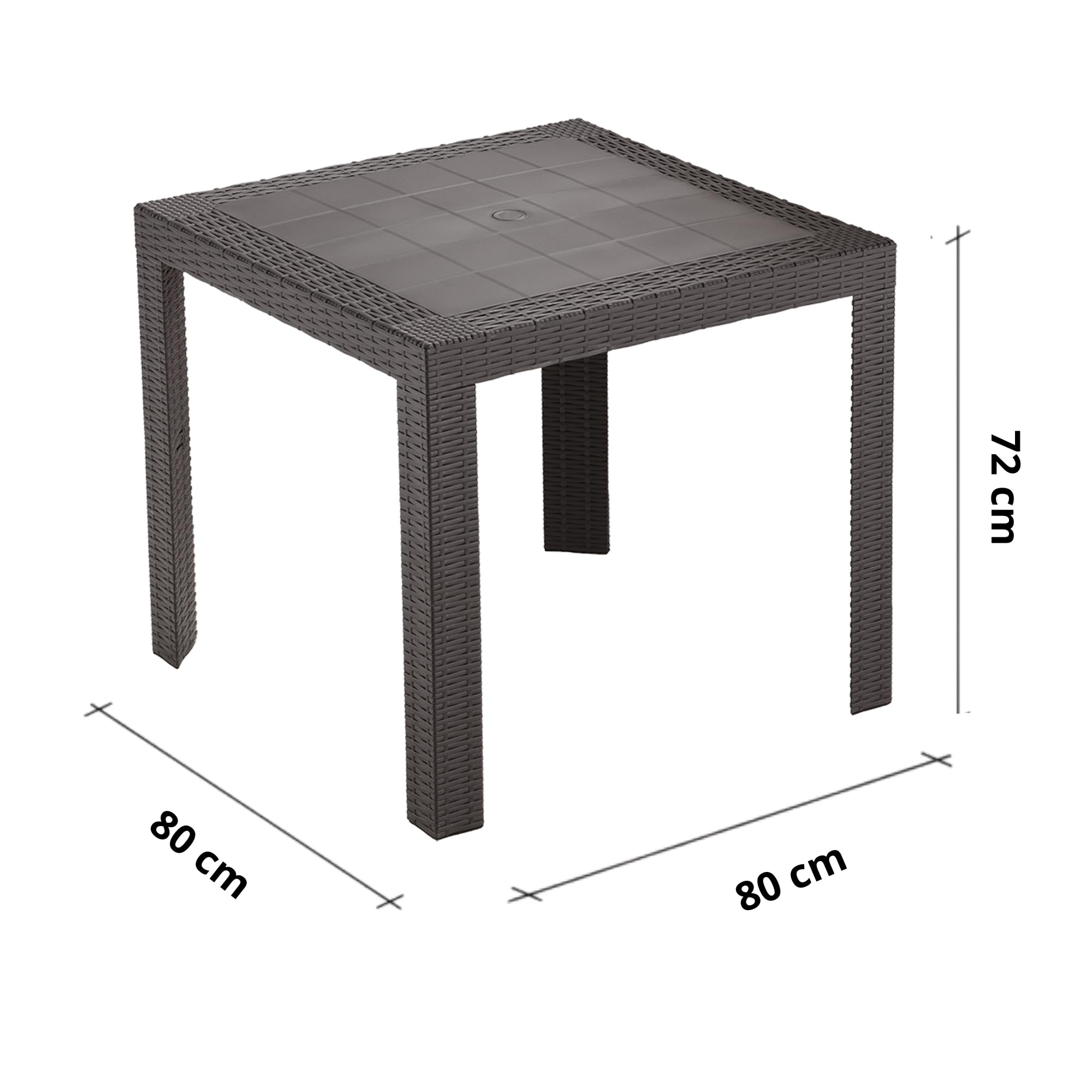 HOUSE COLLECTION set da giardino 4 sedie Dafne con braccioli 1 tavolo marrone rattan