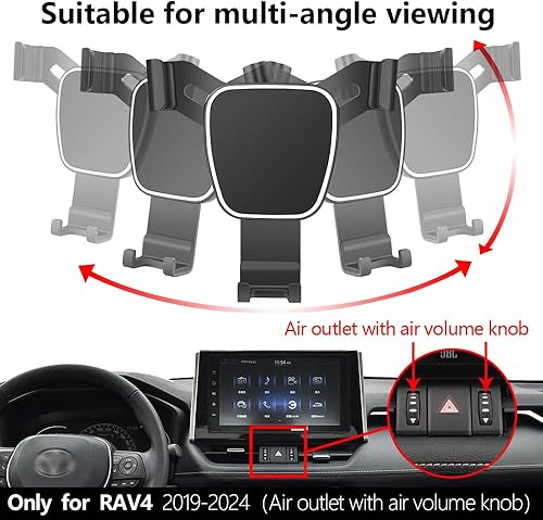 Miniatura 5 de musttrue LUNQIN - Soporte para teléfono de automóvil para Toyota RAV4 2019-2021, accesorios de automóvil, soporte de navegación, decoración