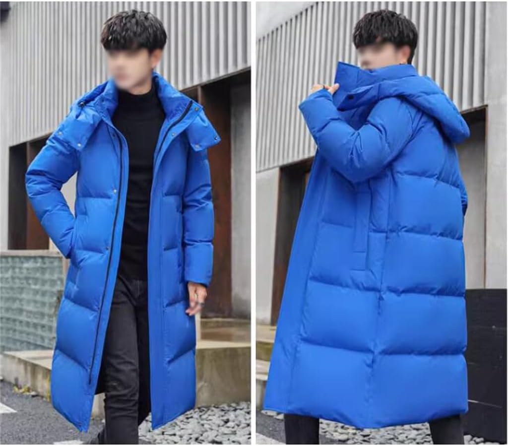 VIDI Big Wool Collar Down Jacket Men's Winter Thick Warm Long Coat Work