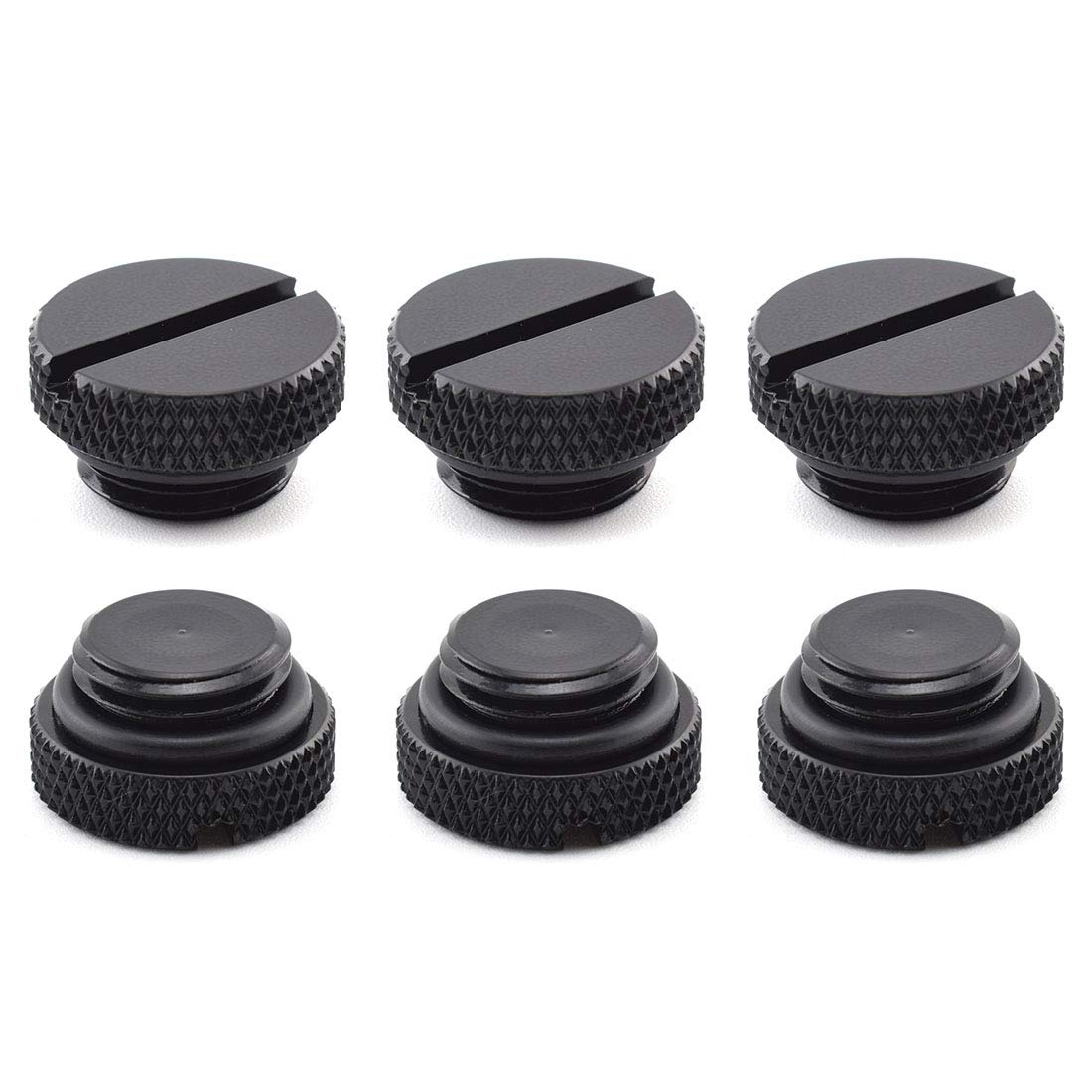 SDTC Tech 6 Pack G1/4" Plug Fitting with O-Ring for PC Water Cooling Systems, Black