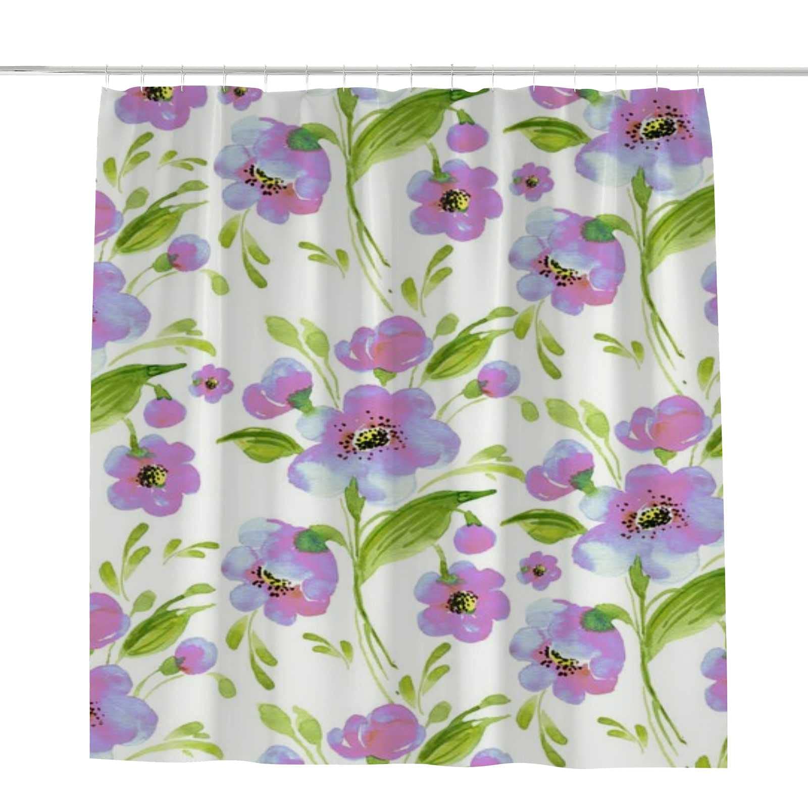Rideau de douche rose 152x183 cm floral abstrait CHEHONG en polyester