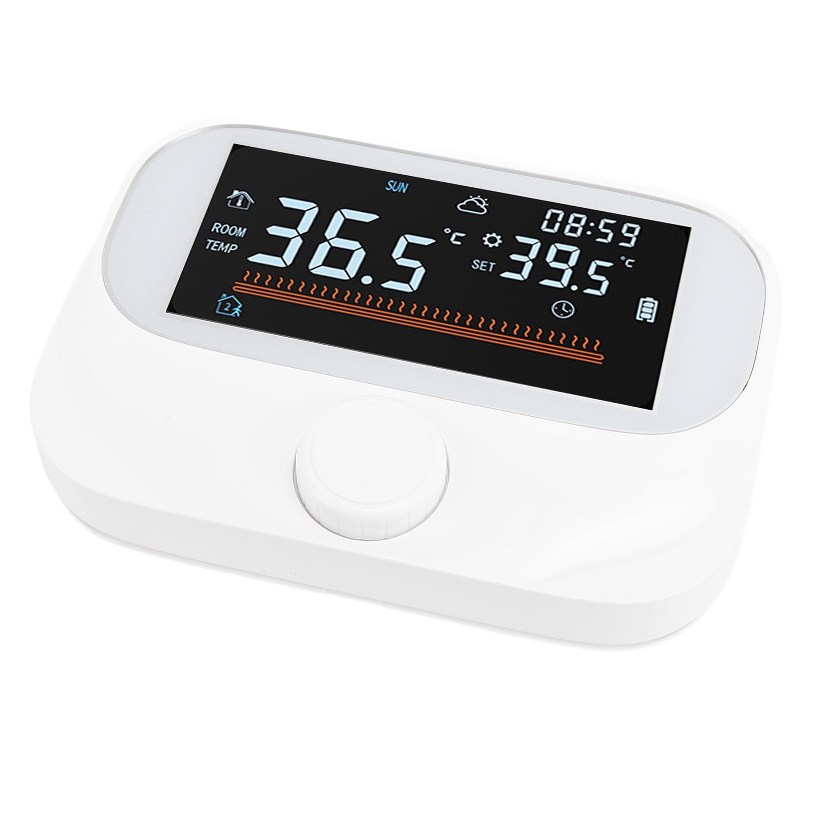 Rengue Programowalny Inteligentny Termostat Bezprzewodowy Regulator Temperatury z Wyświetlaczem LCD Programowanie Przez USB Zasięg 984 Stóp dla Domowego Systemu Grzewczego