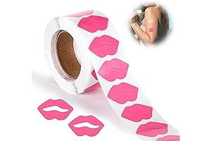 Pink Lip Print Perforated Tanning Body Stickers Decals