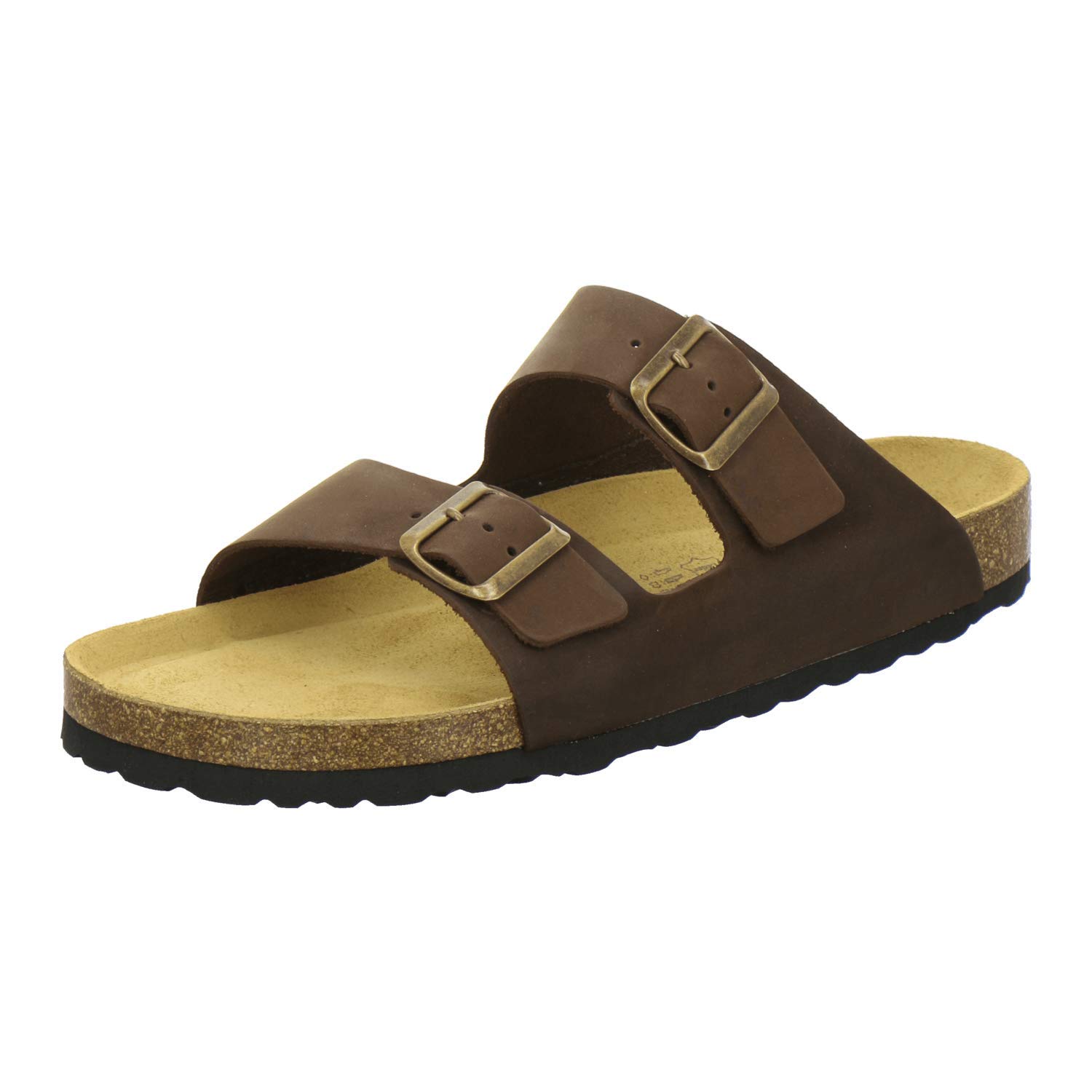 3100, Comfortable Mules for Men, Leather Slippers, Work Shoes, Made in Germany, Tabak, Size: 10-image-49