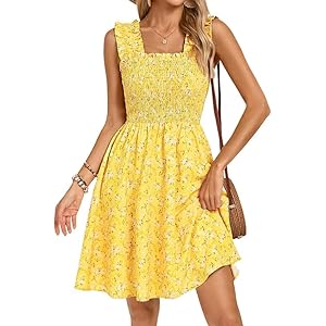 Women’s Casual Round Neck Tops Ruffle Sleeve Tshirts Loose Fit Summer Solid Blouses Basic Tops