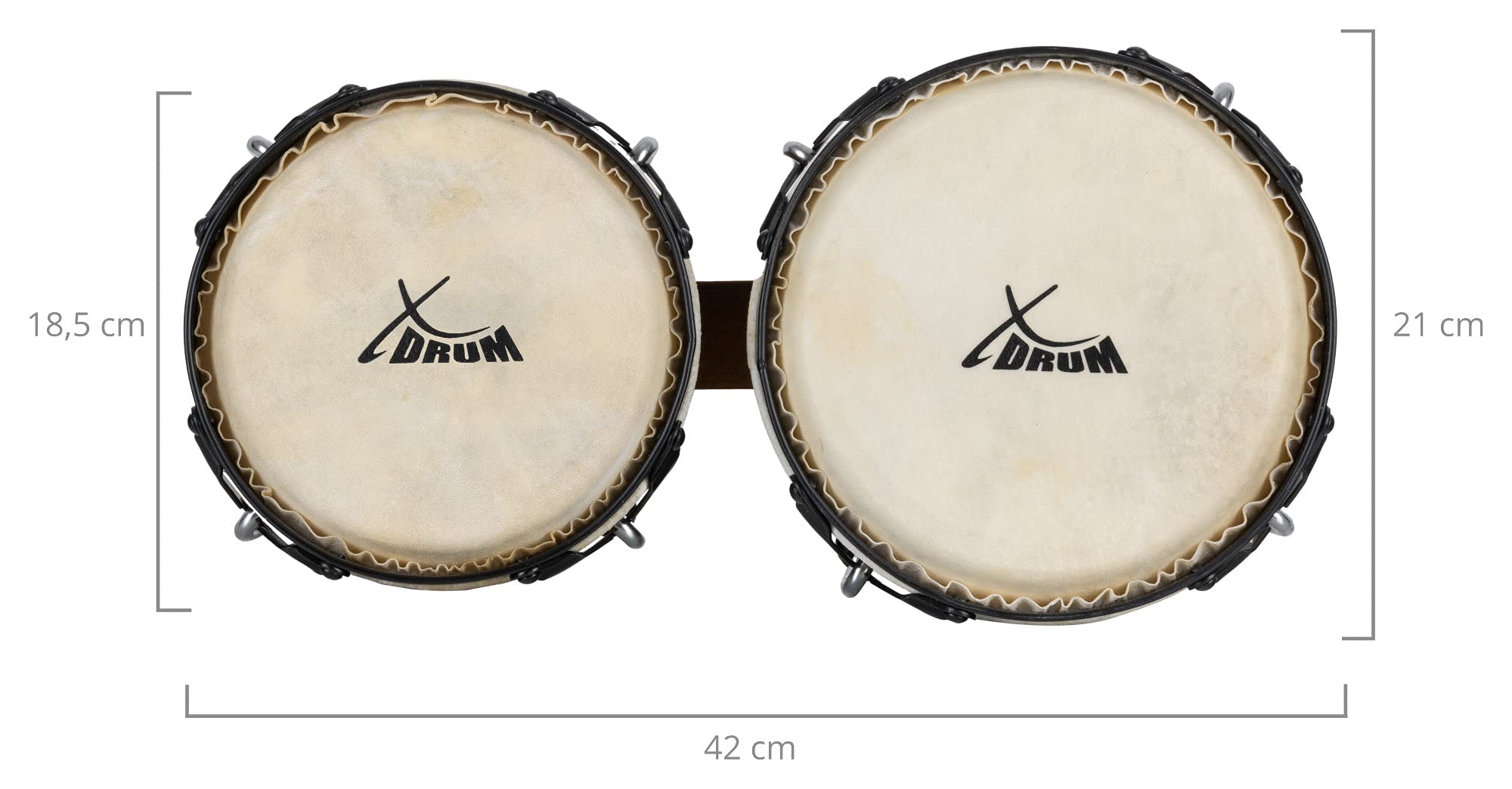 XDrum Bongo Pro Tobacco Con Supporto - Bongos Professionali 6.5'' E 7.5'' Con Pelli Naturali - Foto 12