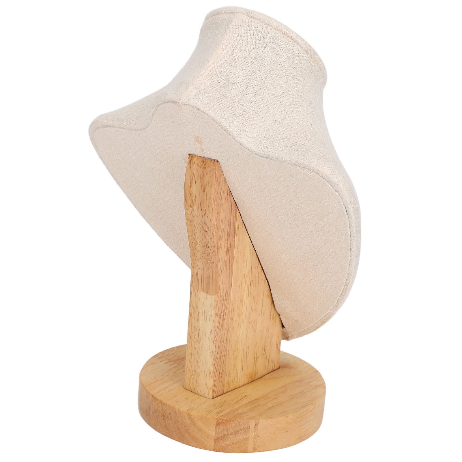 Présentoir de Collier de 6,9 ​​pouces, Chevalet de Bijoux en Flanelle, Présentoir de Chaîne de Collier, Présentoir de Buste, Support de Tour, Présentoir de Buste de Bijoux de Mannequin(beige)