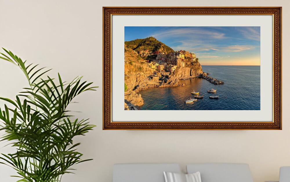 JVERF - JZZG07104 Italy Liguria Sea Mountains Manarola Crag| Self-Adhesive Painting | Frameless