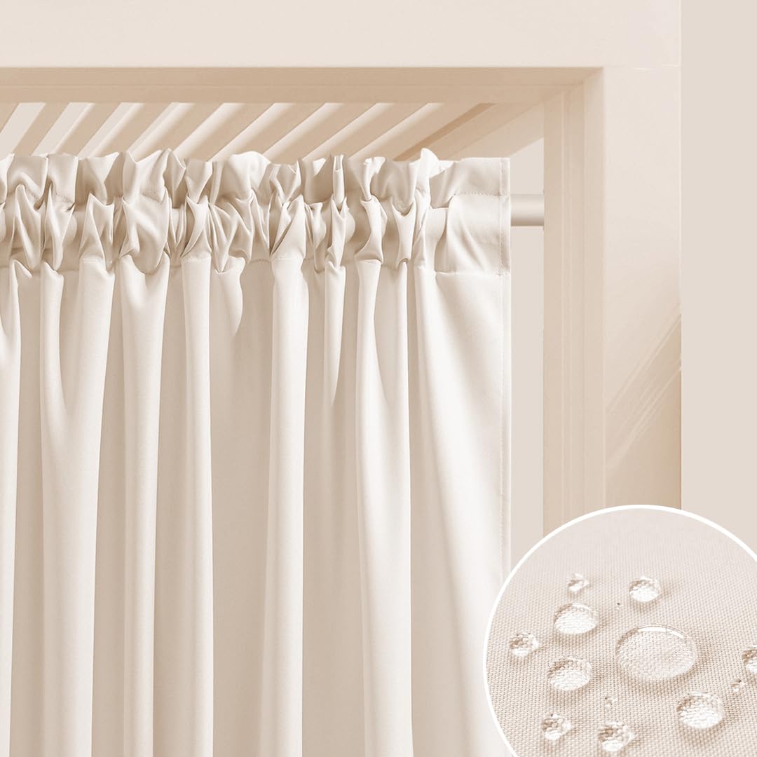 ROOM99 Garden Line - Cortinas para Exteriores con Ojales, 155 x 200 cm de Ancho x 200 cm de Alto, Resistente a la Intemperie, Impermeable, protección Solar, para jardín, Resistente al Viento, Color — view 20