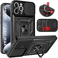 Capa Capinha Armor Anti Impacto Ring Luxo Para iphone 15 Pro Max (Tela 6.7) + Anel Giratorio + Proteção De Câmera - Proteção Militar