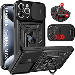 Capa Capinha Armor Anti Impacto Ring Luxo Para iphone 15 Pro Max (Tela 6.7) + Anel Giratorio + Proteção De Câmera - Proteção Militar