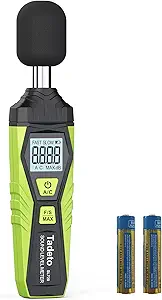 Decibel Meter, Tadeto Digital Sound Level Meter Portable SPL Meter 30dB to 130dB MAX Data Hold with LCD Display Backlight A/C Weighted for Home Factories