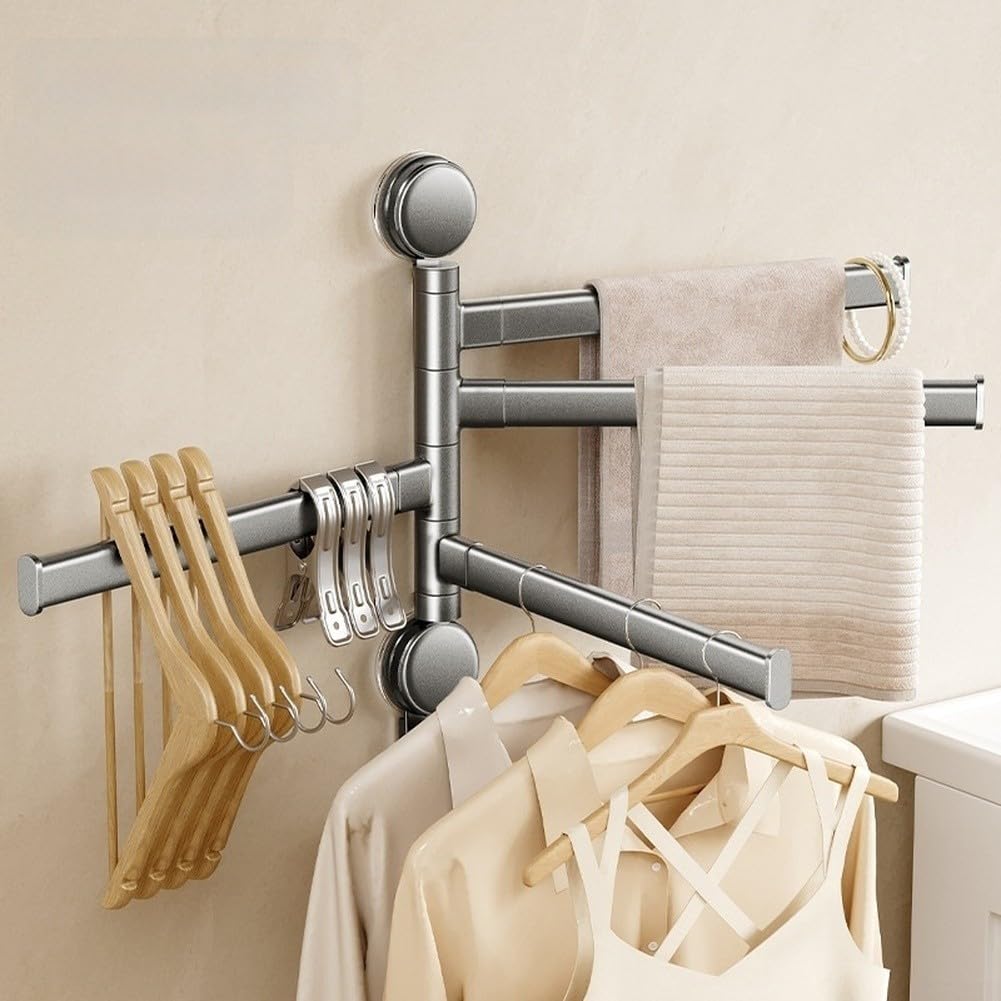 Perchero Baño Aluminio Aleación Humedad Perchero Baño Aluminio(Five Rods)