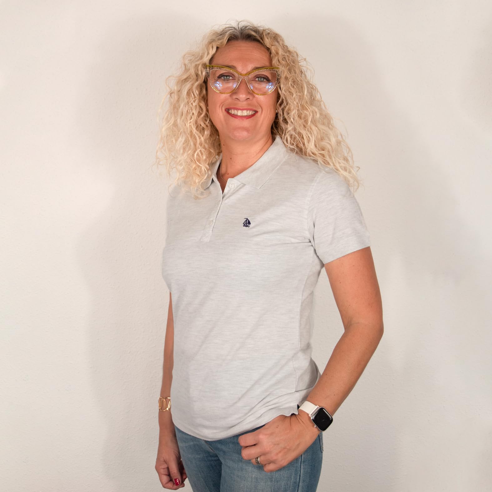 S&C - Polo Femme Manches Courtes Coton Piqué, Coupe Classique, Casual, Couleur Unie, 3 Boutons, Conçu en Espagne, Regular Fit, Légèrement ajusté, Voir Guide